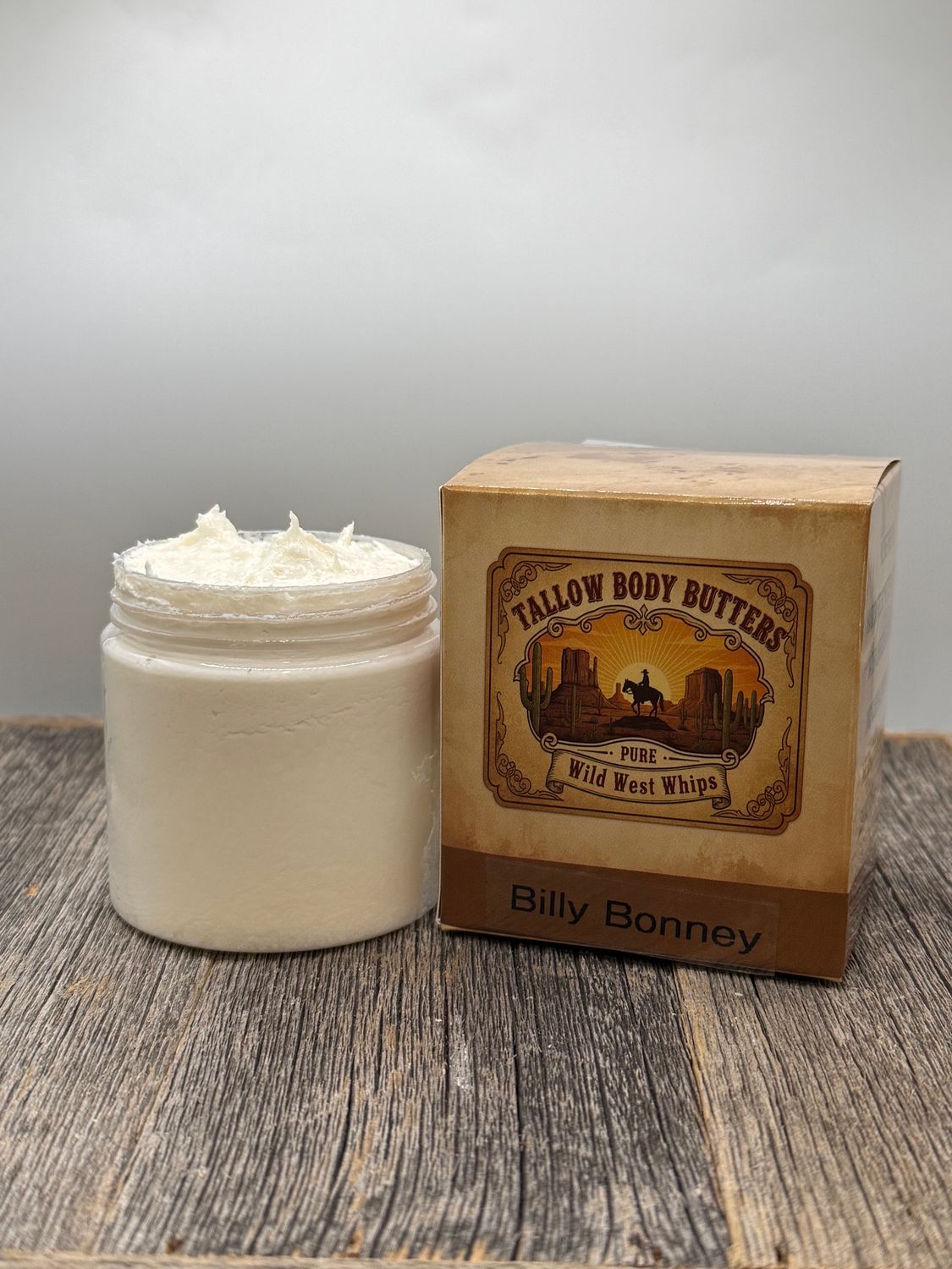 WWW Billy Bonney Wild West Whips Tallow Body Butters (Sandalwood, Bergamot,Musk, Rosewood,Lemon, Orange, Fir, Rosemary, Jasmine, Lily &amp; Sage)