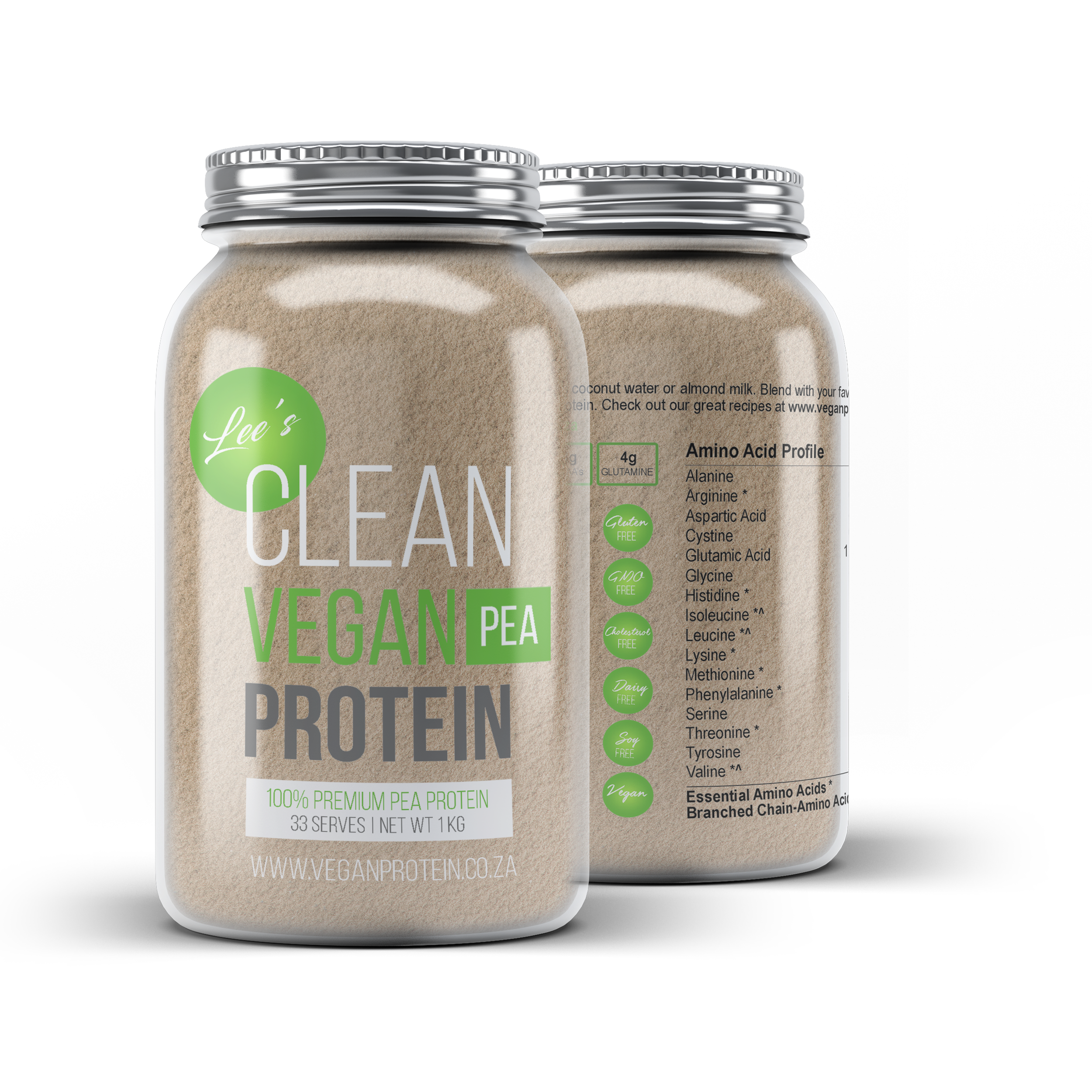 Pea Protein Powder Isolate - 1Kg in Glass Jars