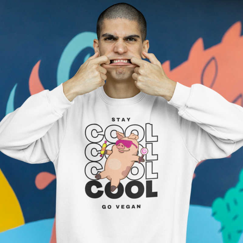 Vegan Streetfood Jumper - Stay Cool Disco Pig