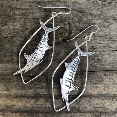 Sterling Silver Marlin Earrings