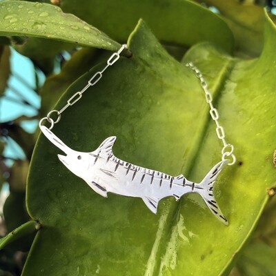 Sterling Silver Marlin Necklace