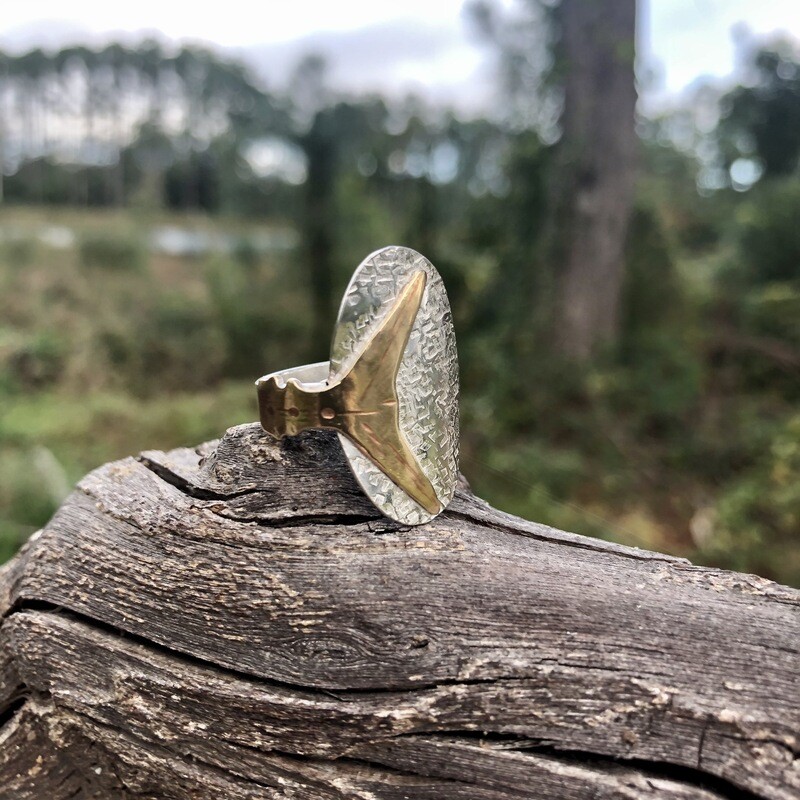 Sterling Silver with Brass Tuna Tail Ring