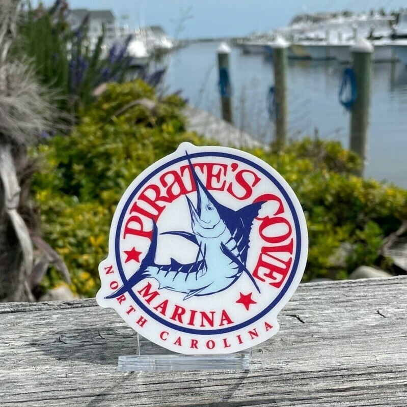 Pirate's Cove Round Marlin Sticker