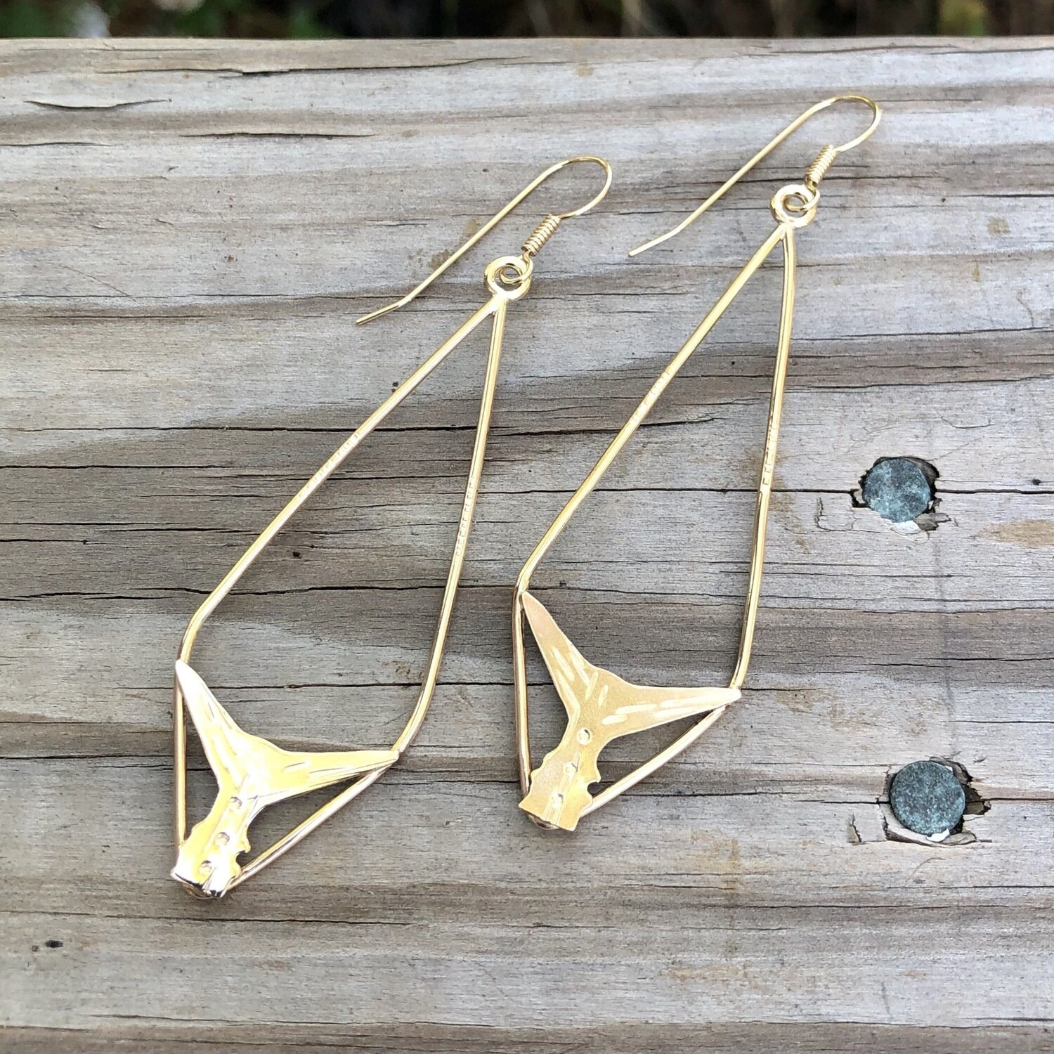 14kt Gold-filled Long Tuna Tail Earrings