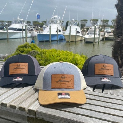 Pirates Cove 115 Leather GPS Patch Trucker Hat