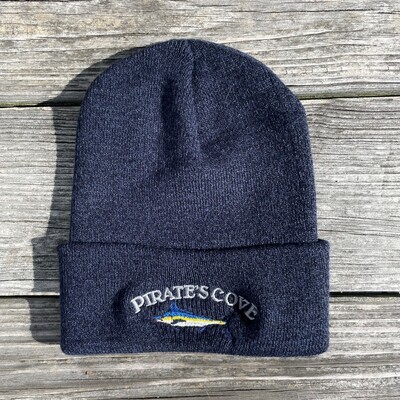 Heather Knit Marlin Embroidered Beanie