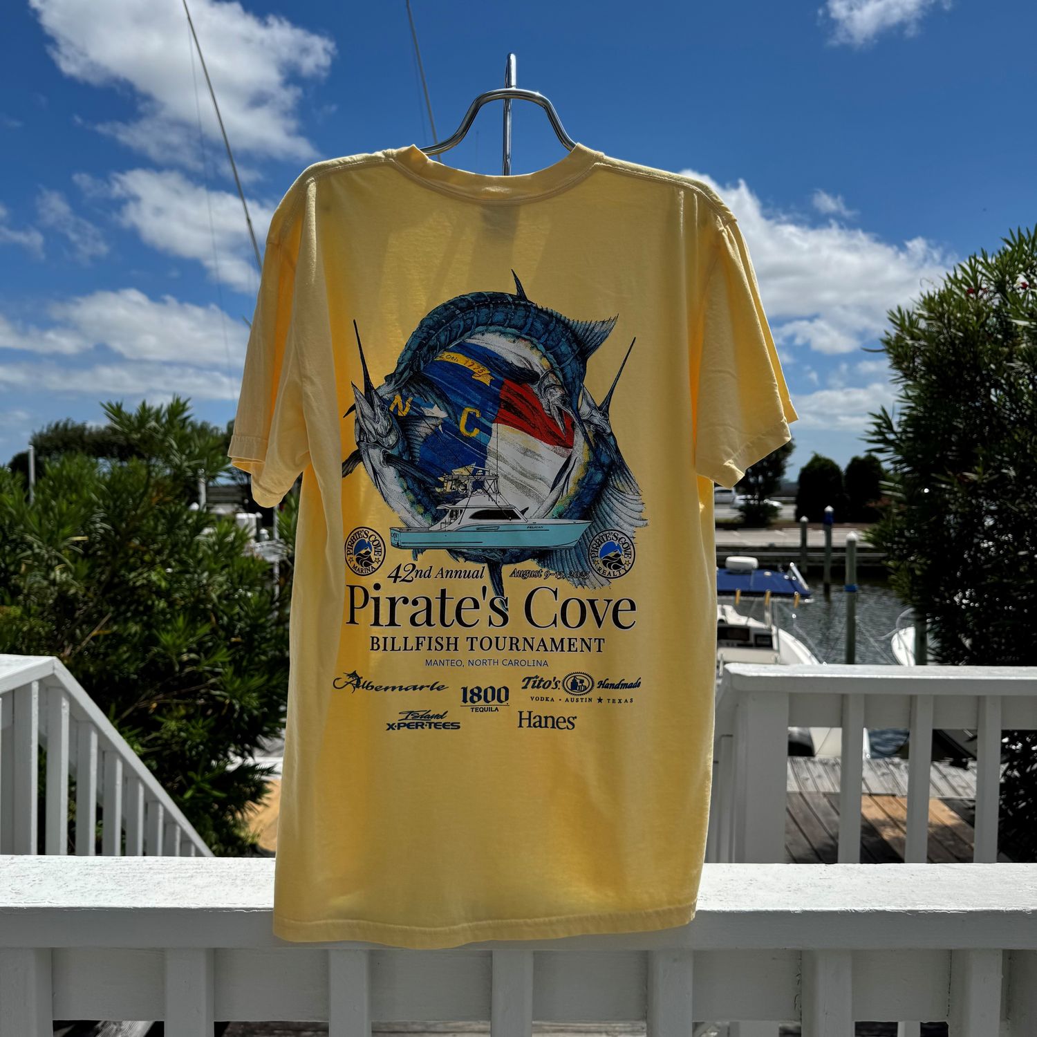 42nd Annual Pirate's Cove Billfish Tournament Short Sleeve T-Shirt, Size: Small, Color: Butter