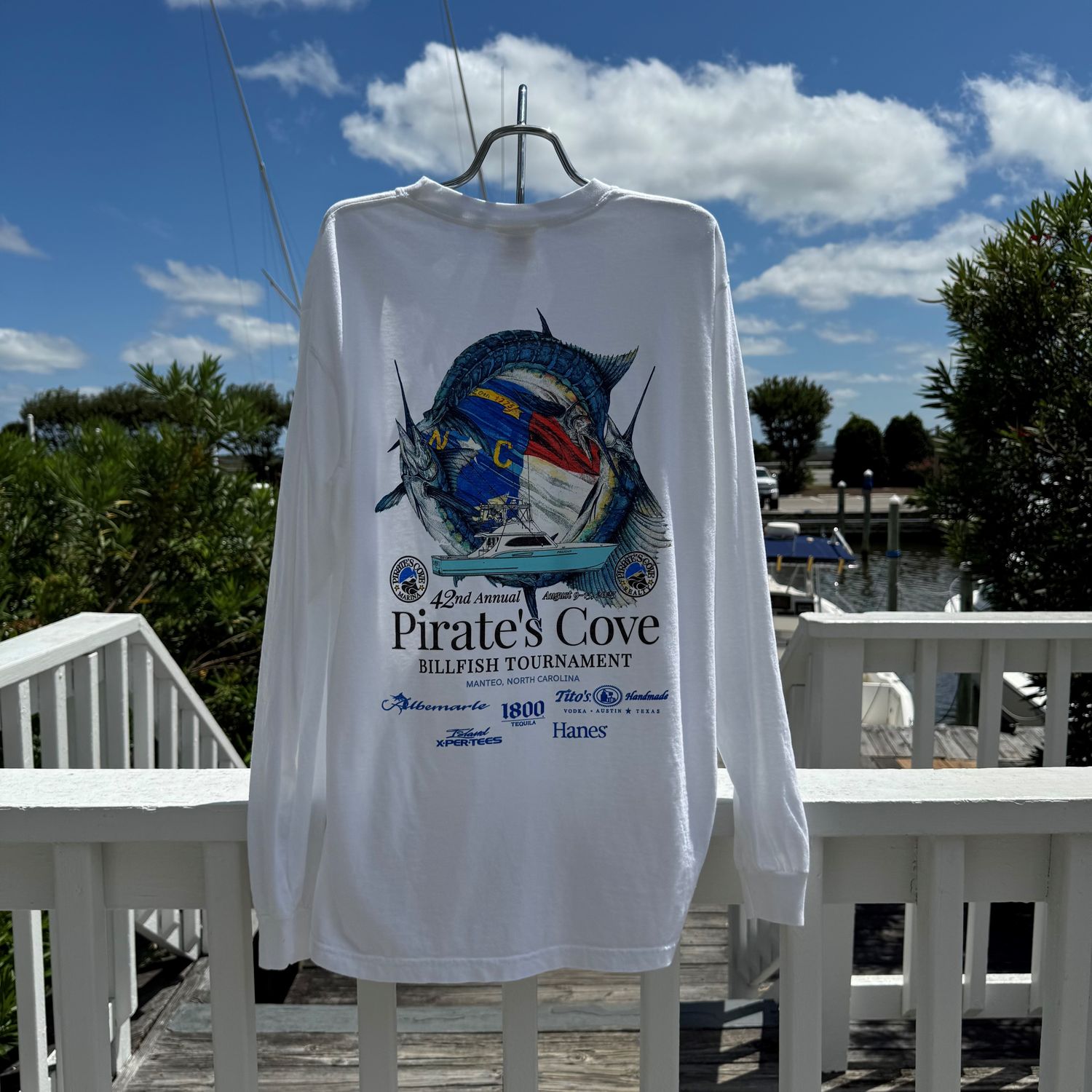 42nd Annual Pirate's Cove Billfish Tournament Long Sleeve, Size: Small, Color: White