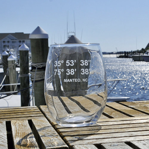 Pirate's Cove Longitude and Latitude Stemless Wine Glass