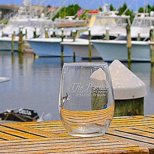 The Pavillion at Pirate's Cove Stemless Wine Glass The Pavillion at Pirate's Cove Stemless Wine Glass
