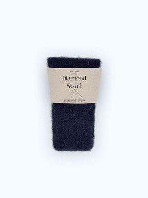 Diamond Scarf - chmaler flauschiger Schal in marine
