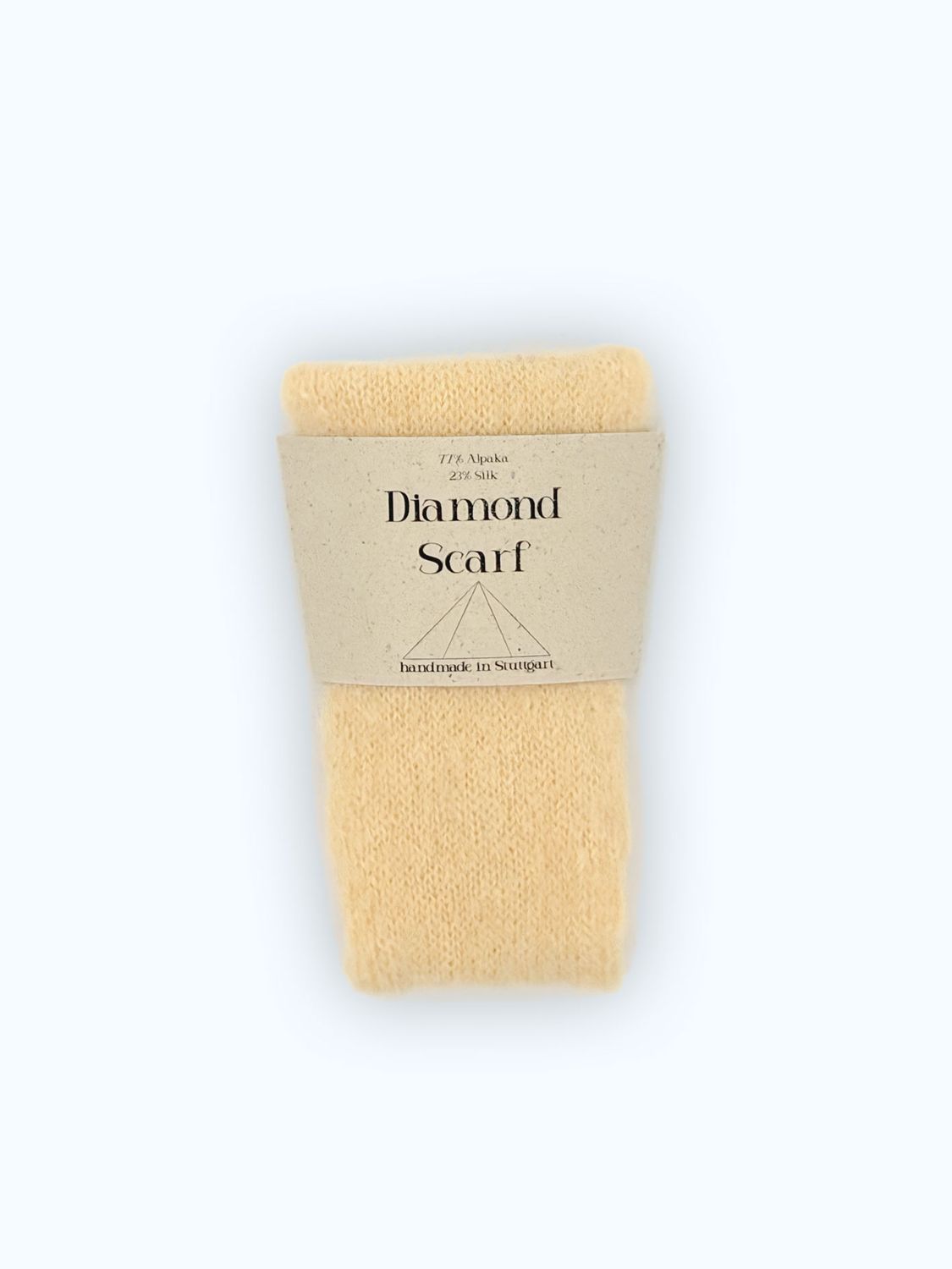Diamond Scarf - Schmaler flauschiger Schal in butter