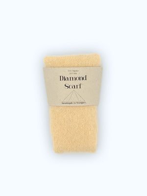 Diamond Scarf - Schmaler flauschiger Schal in butter