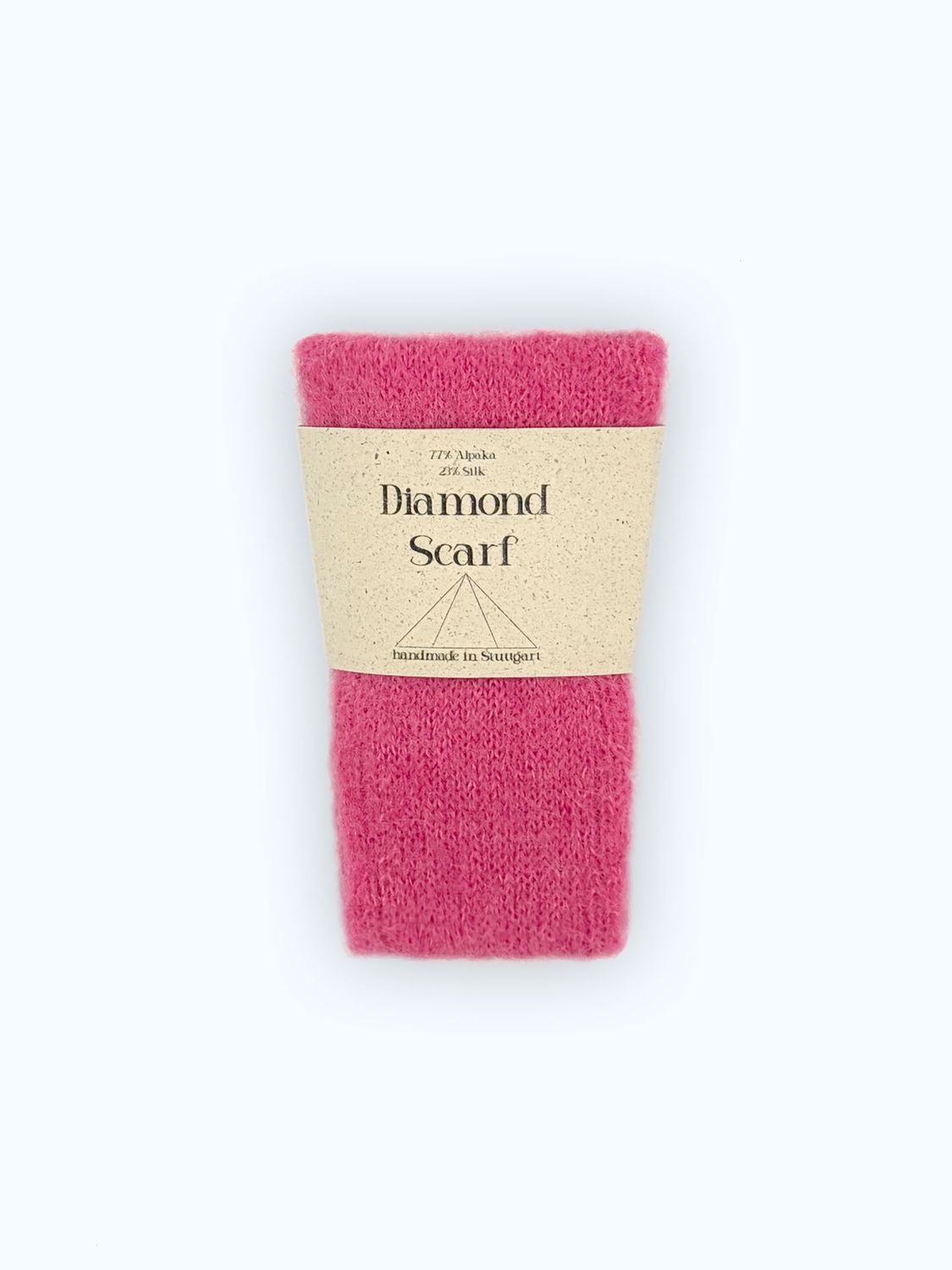 Diamond Scarf - Schmaler flauschiger Schal in pink