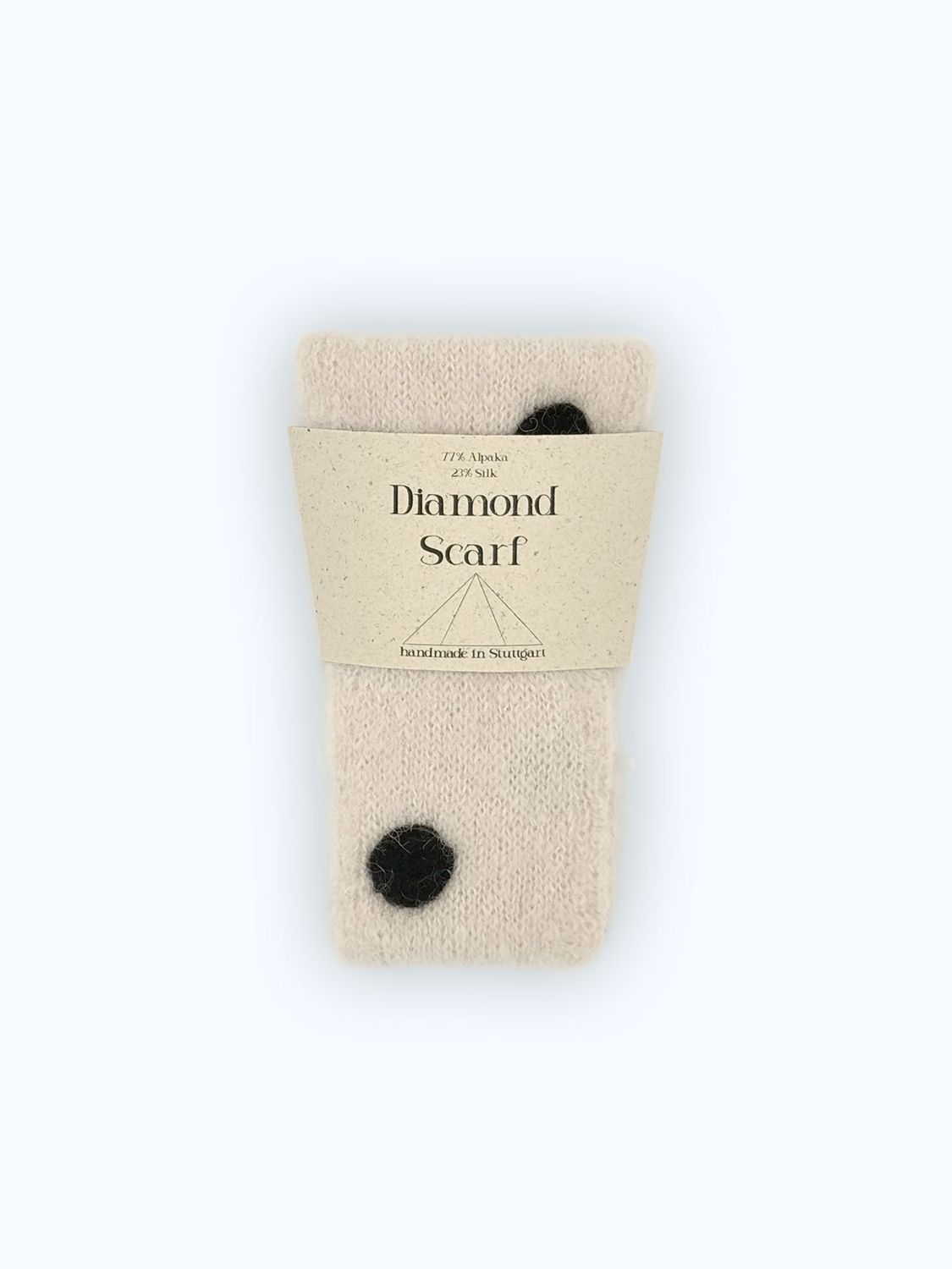 Diamond Scarf - Schmaler flauschiger Schal in marzipan/dot