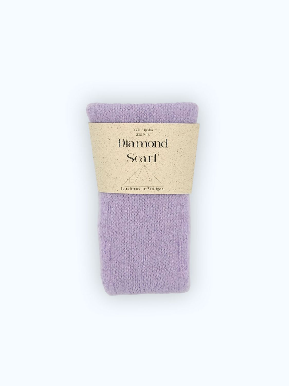 Diamond Scarf - Schmaler flauschiger Schal in flieder
