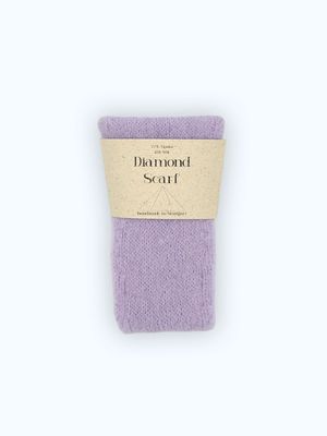 Diamond Scarf - Schmaler flauschiger Schal in flieder