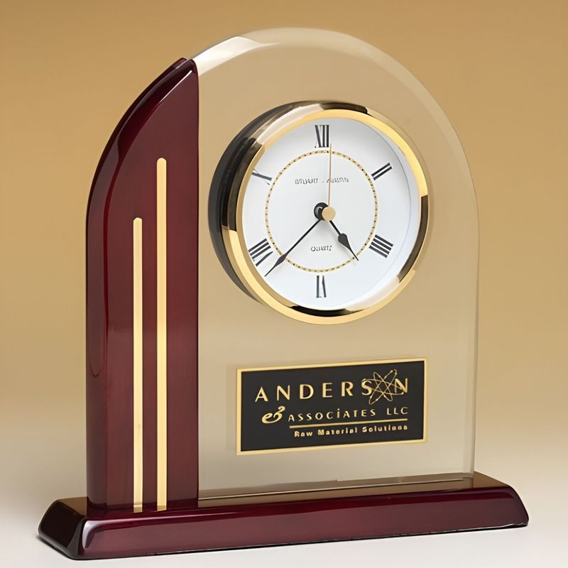 Arched Clock with Rosewood Piano Arched Clock with Rosewood Piano
