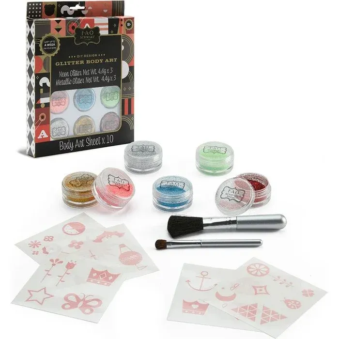Schwarz DIY Glitter Body Art Kit