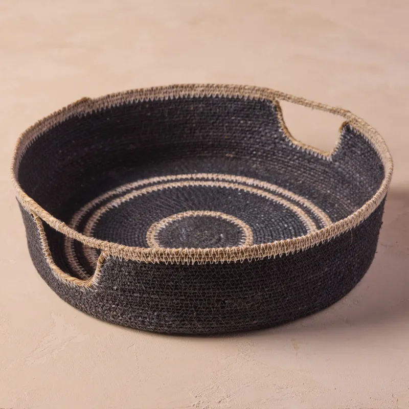 Hydra Woven Seagrass Bowl - Navy