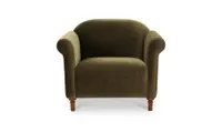 Harmony Accent Chair: Dark Green Faux Mohair