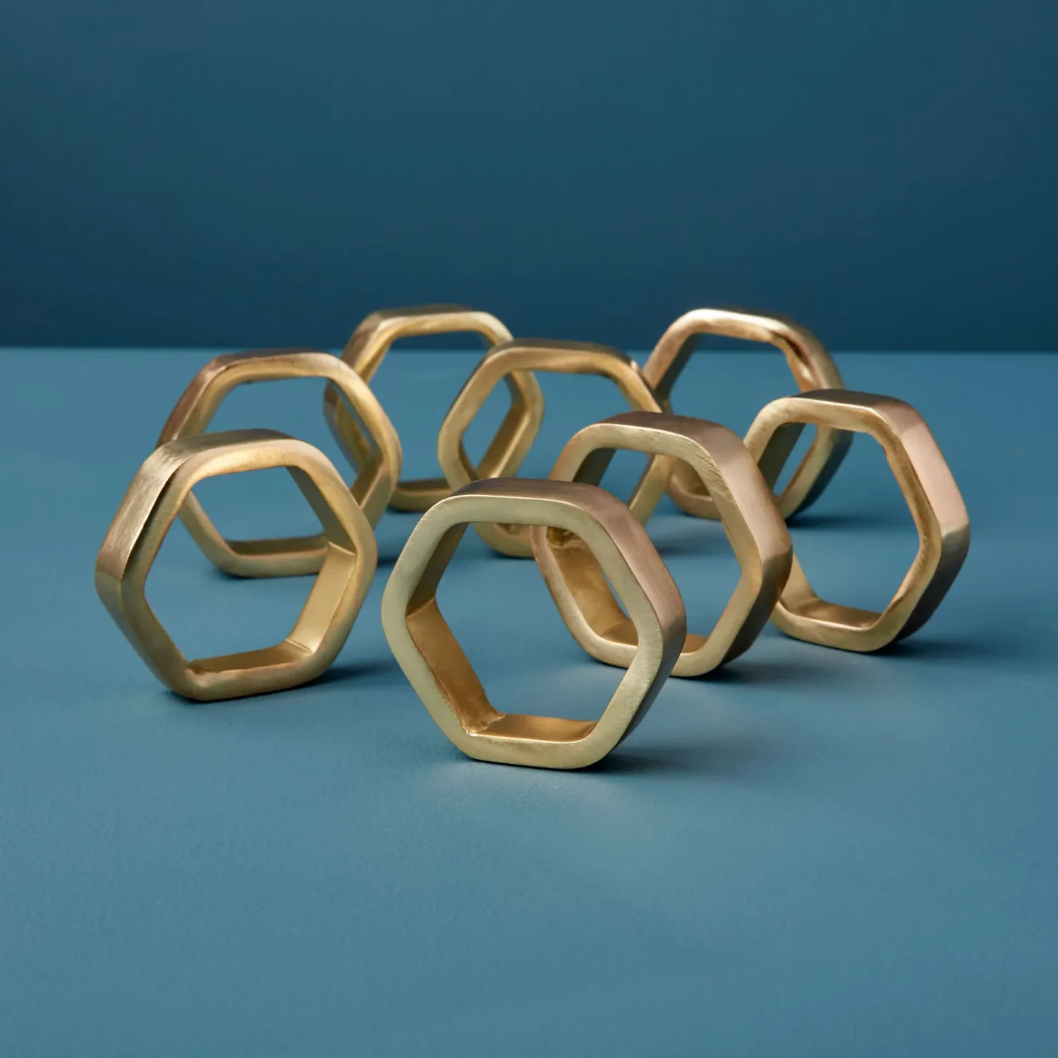 Hexagon Napkin Ring - Gold