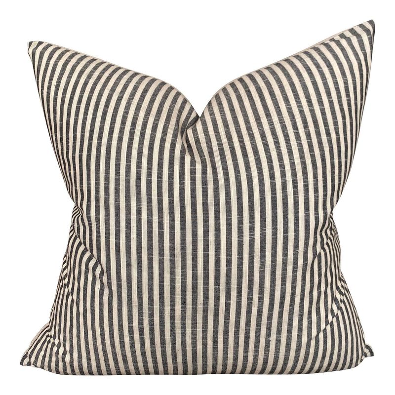 Belmont Pillow Cover - Black &amp; White Stripe