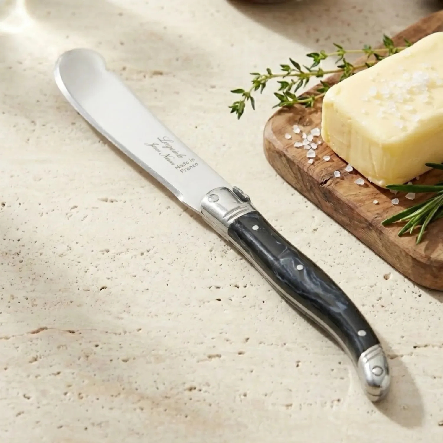 Laguiole Large Spreader - Black Marble