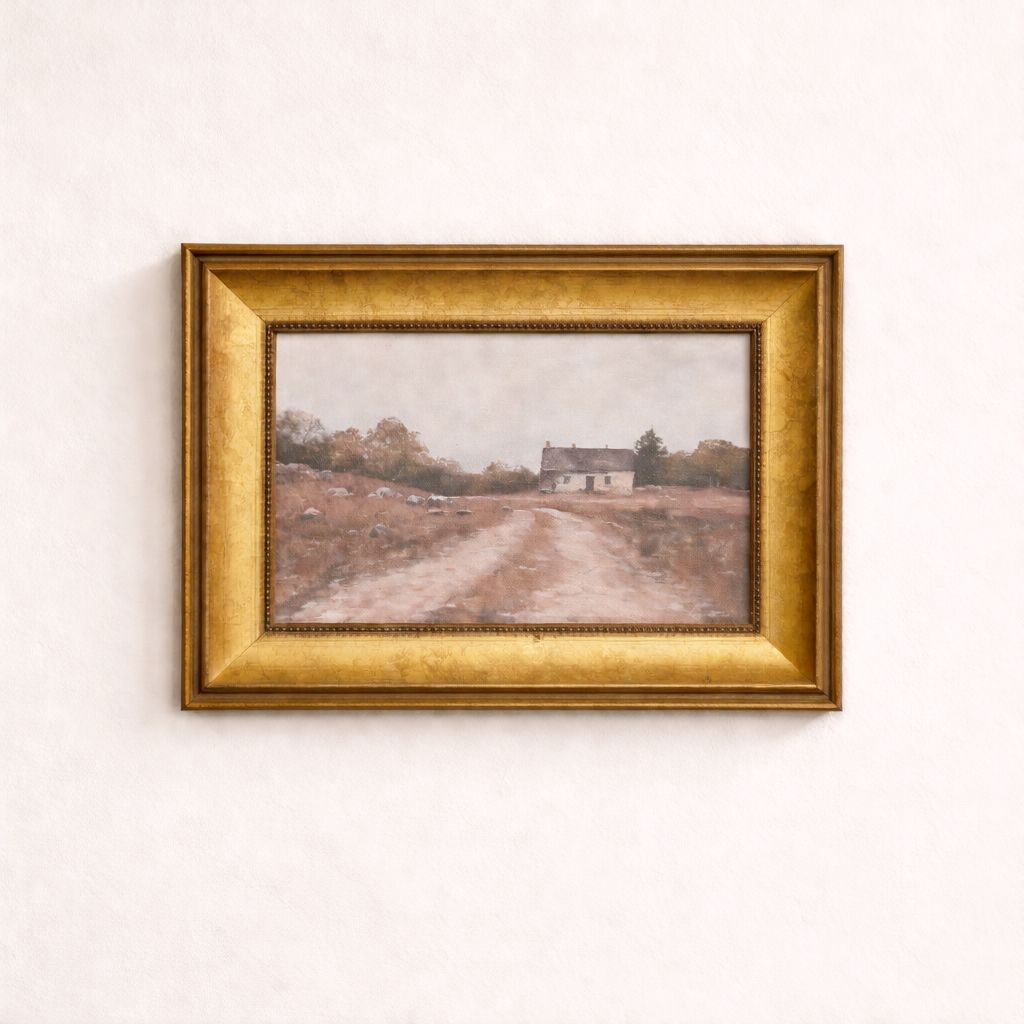 Vintage Farm House | Antique Brass Framed Art 5 x 7