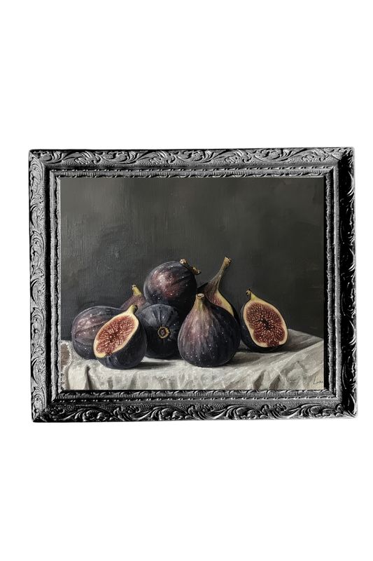 Seasonal Fig | French Black Mould Framed Art: 12 x 16