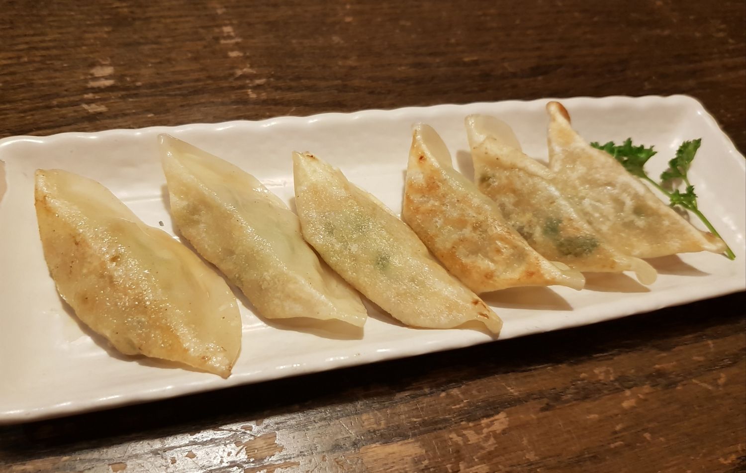Pan Fried Veggie Gyoza (Spicy)
