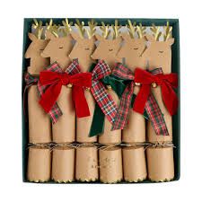 Meri Meri Tartan &amp; Velvet Reindeer Christmas Crackers