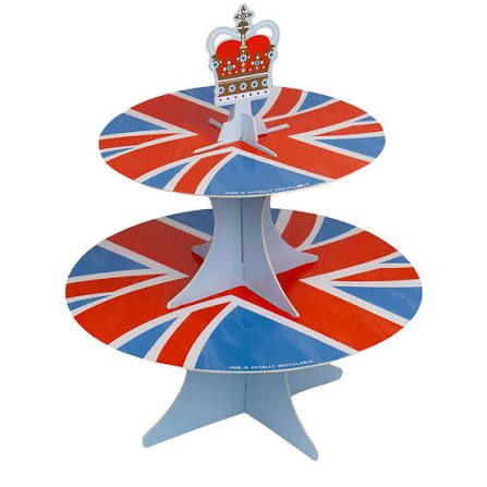 Recyclable 2 tier reversible cake stand