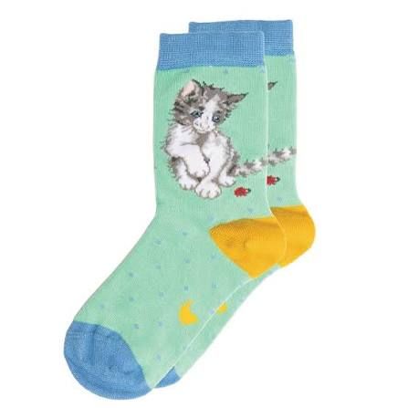 Wrendale Socks Cat Children's US 7-9 1/2