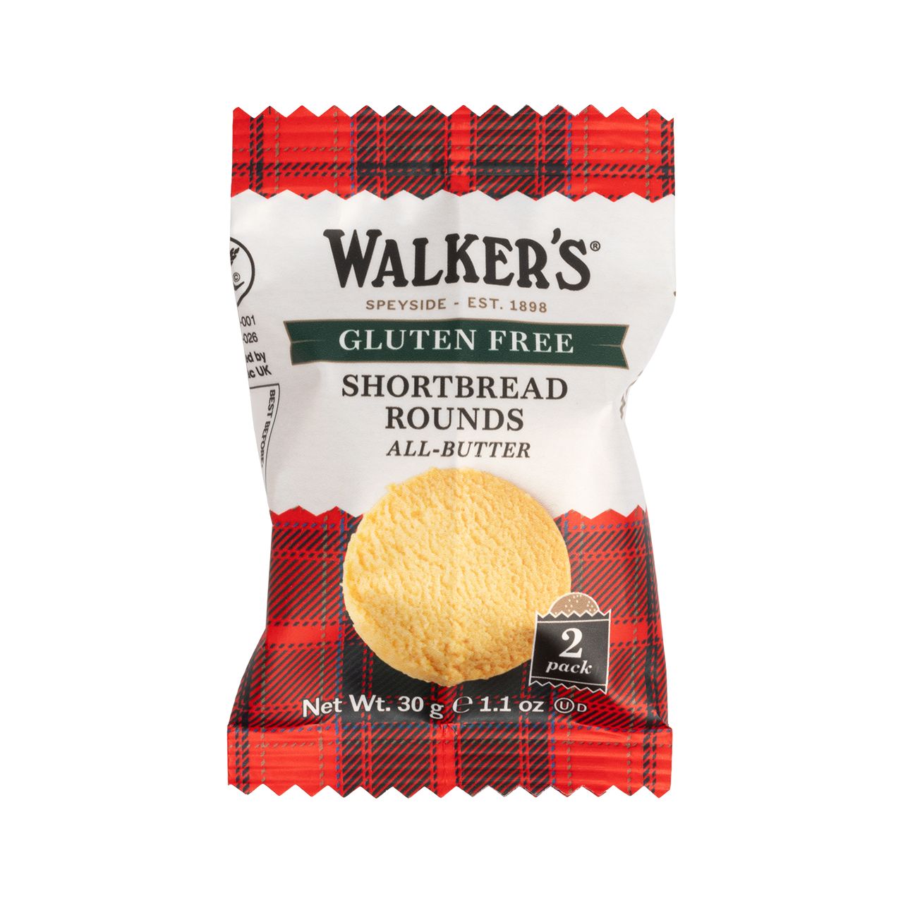 Walkers Gluten Free Shortbread Rounds 2 pkt