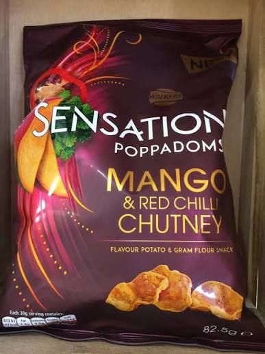 Walkers Sensations Poppadoms Mango &amp; Red Chili Chutney Crisps