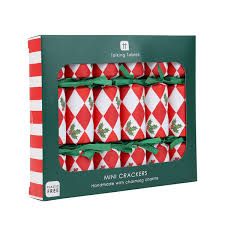 Talking Tables Holly Red &amp; White Harlequin Mini Christmas Crackers