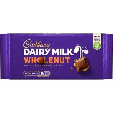 Cadbury Dairy Milk Wholenut Bar 180g