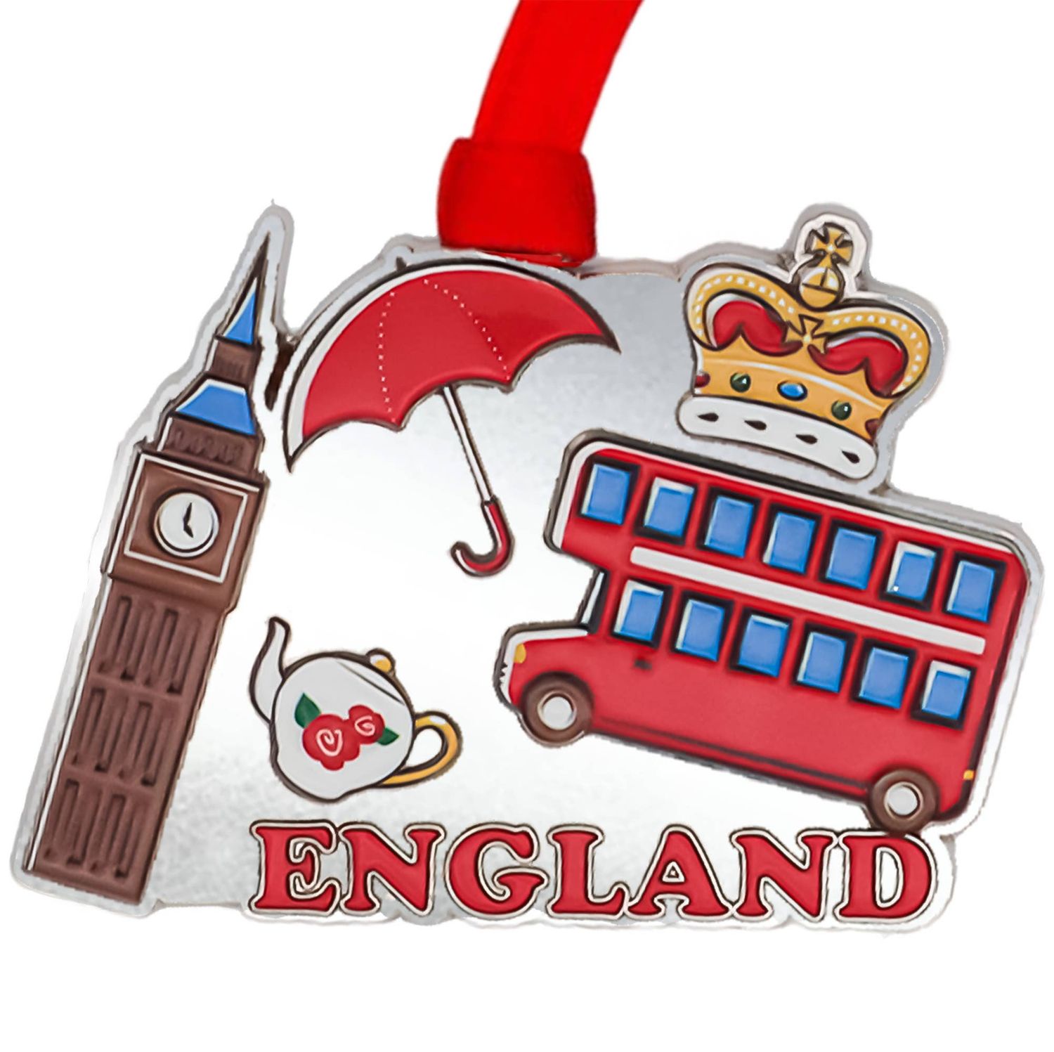 Tree Decoration England Ornament, 3D Metal Ornament, London Souvenir
