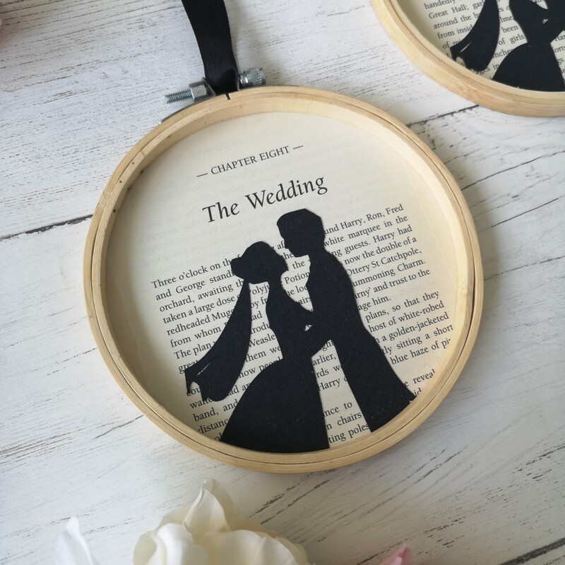Harry Potter Wedding book art made from original book pages / Unbreakable Vow