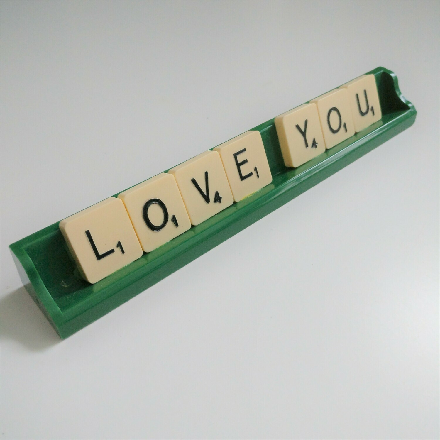Love You Scrabble Sign - READY TO SHIP, Colour: Green