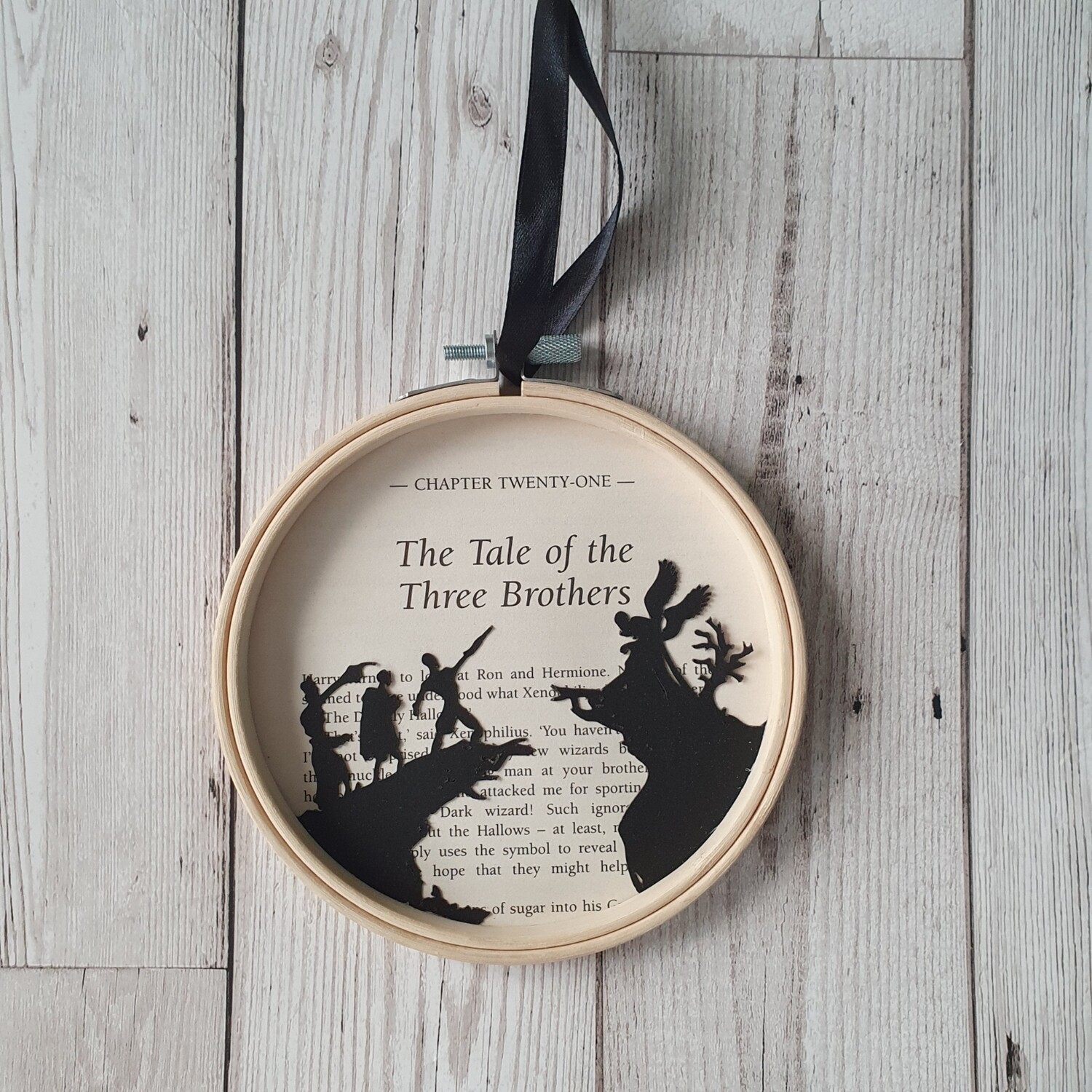 Harry Potter The Tale of Three Brothers book art made from original book pages from The Deathly Hallows