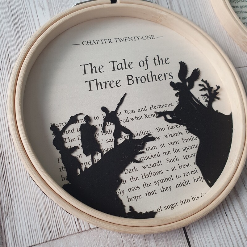 Harry Potter The Tale of Three Brothers book art made from original book pages from The Deathly Hallows