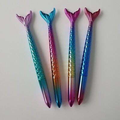 Rainbow Mermaid Pen - black gel ink