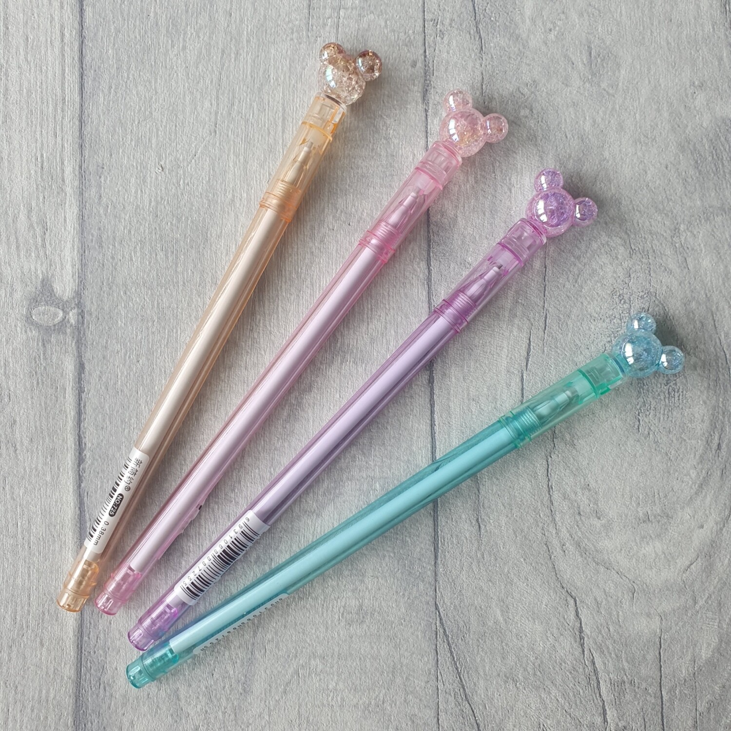 Crystal Mouse Gel Pens - black ink choose from 4 colours