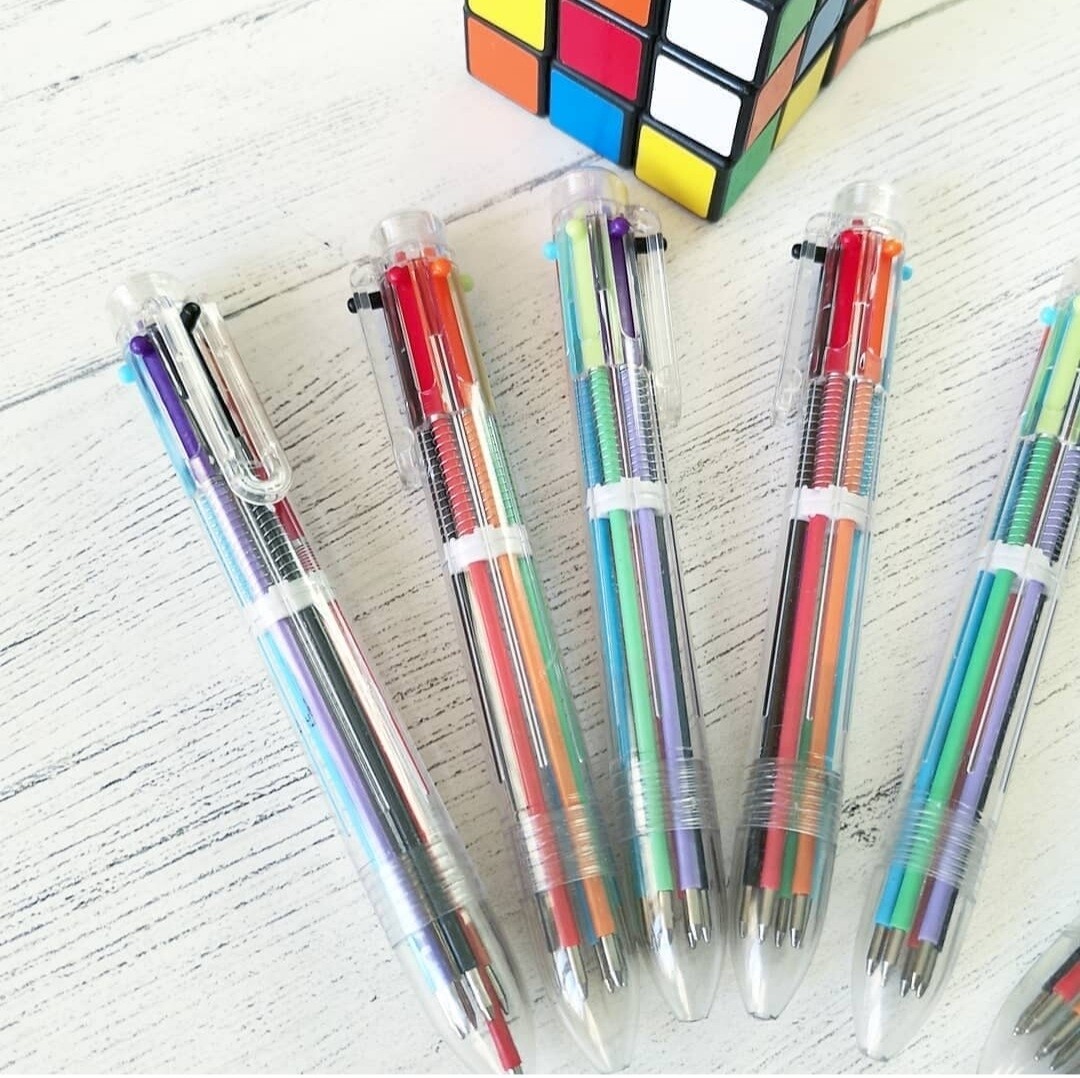 Retro 6 colour ink pens