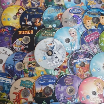 Disney Clocks - made from recycled DVDs - choose from a selection