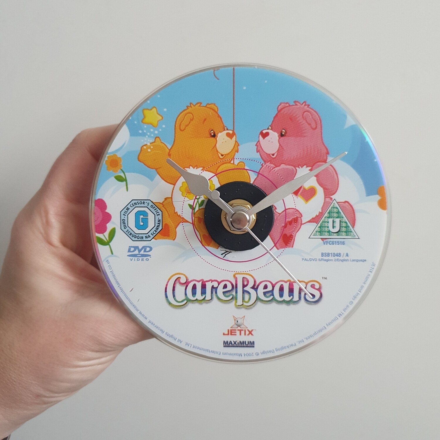 Care Bears Clock- made from recycled DVD
