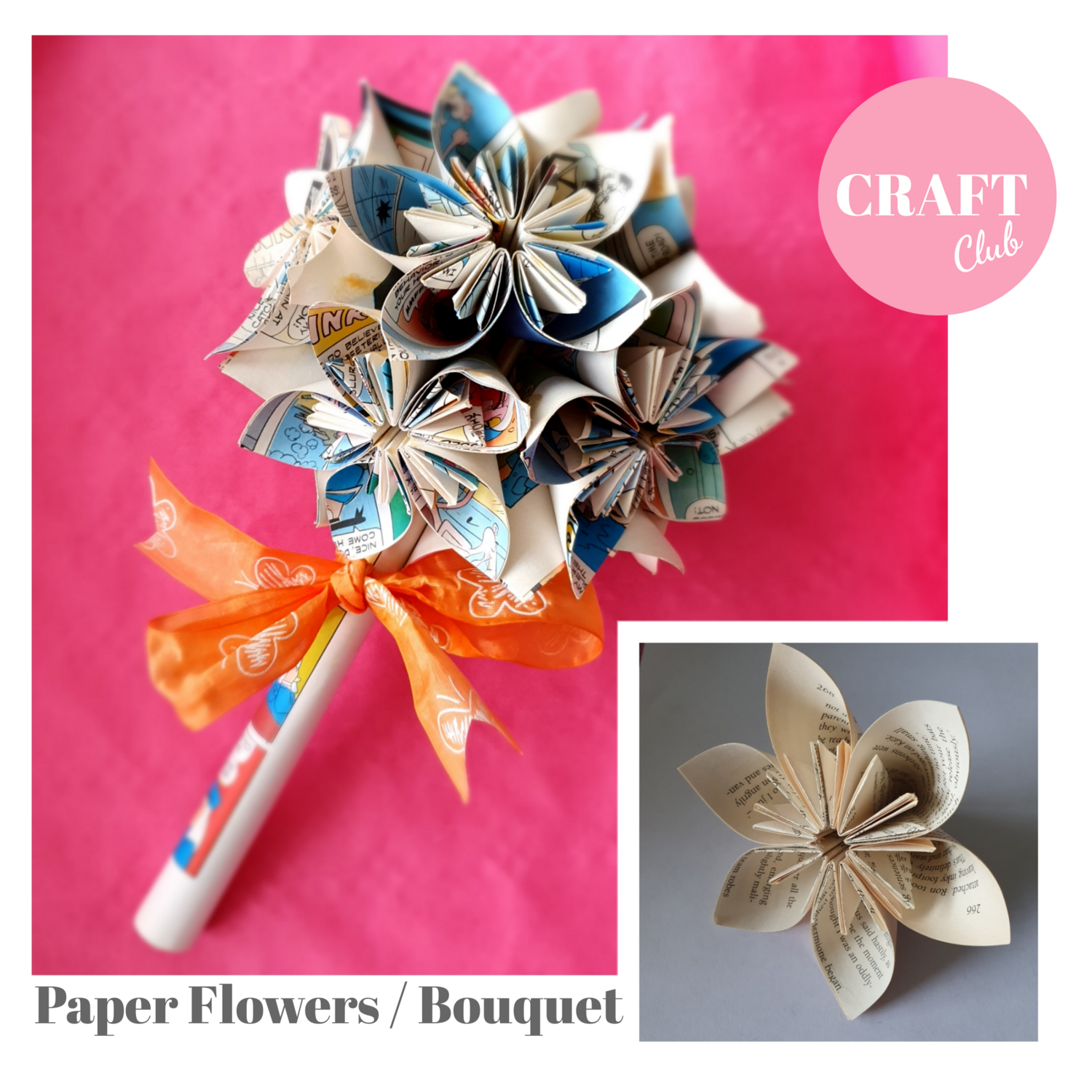 Paper Bouquet - FEBRUARY's CRAFT CLUB - free UK postage