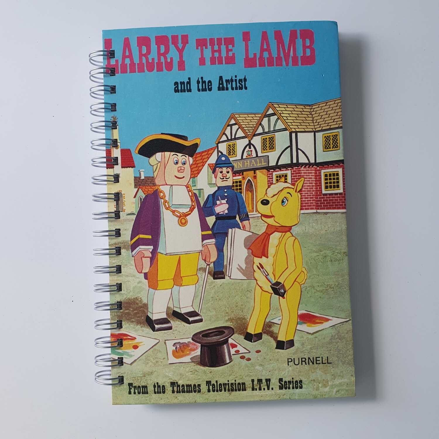 Larry The Lamb and the artist - painting 1973
